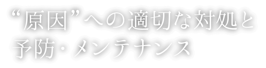 “原因”への適切な対処と予防・メンテナンス